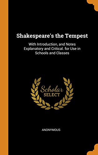 Anonymous: Shakespeare's the Tempest (Hardcover, Franklin Classics)