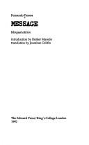 Fernando Pessoa: Message (1992, Menard Press, King's College, Distribution in North America by SPD Inc.)