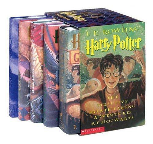 J.K. Rowling, Empty Author, Jim Dale, Empty Author: Harry Potter Hardcover Box Set with Leather Bookmark (2003)